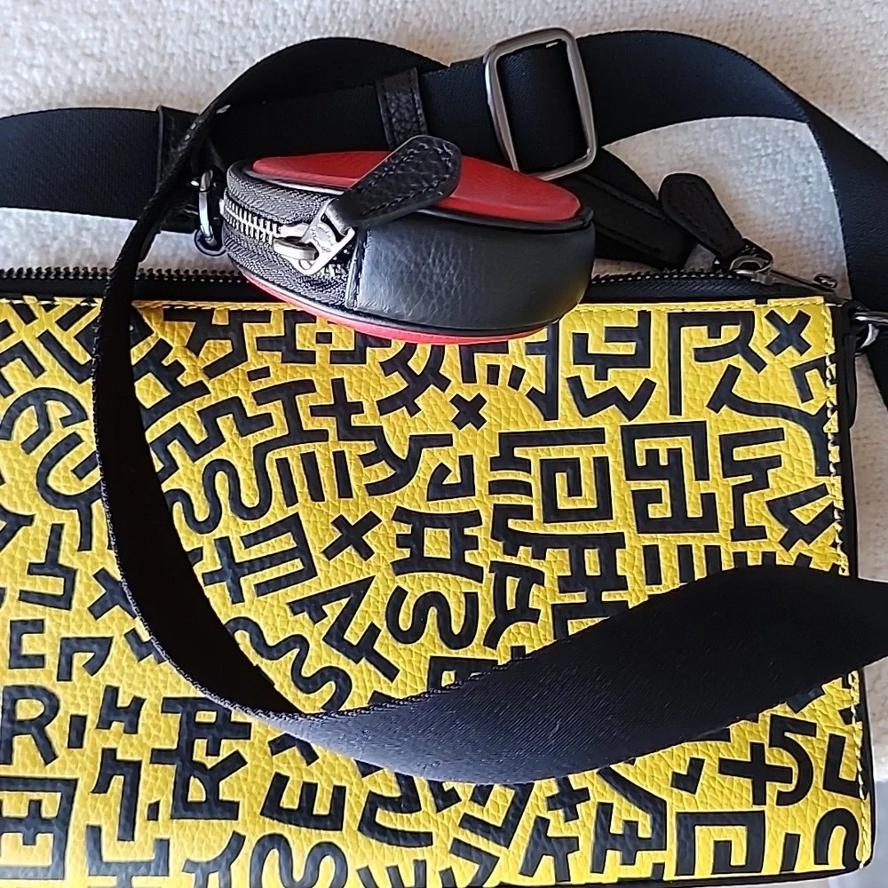 Coach Mickey Mouse Crossbody Bag with Red Coin Pouch - Picture 8 of 10